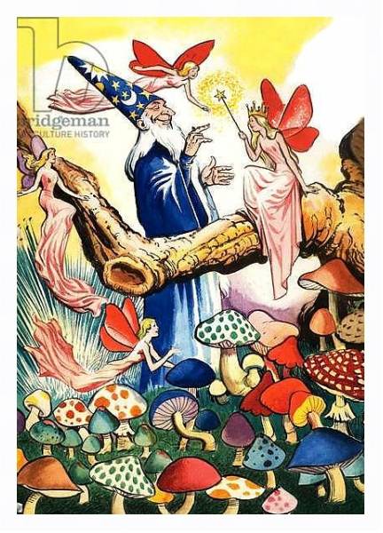 Постер Wizard in the Mushroom Forest с типом исполнения На холсте в раме в багетной раме 221-03