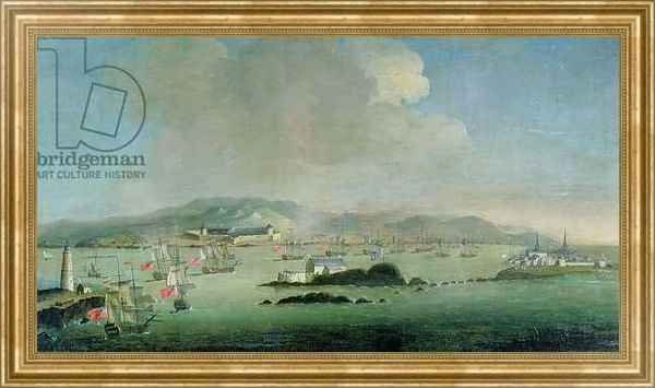 Постер A Sea Battle off the Coast of Louis Berg, Canada с типом исполнения На холсте в раме в багетной раме NA033.1.051