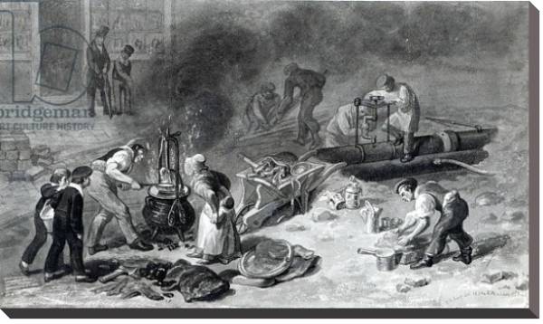 Постер The Laying of the Water-Main in Tottenham Court Road, 1834 с типом исполнения На холсте без рамы