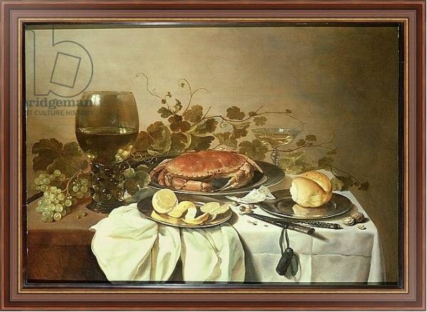 Постер Breakfast still life with roemer and a crab с типом исполнения На холсте в раме в багетной раме 35-M719P-83
