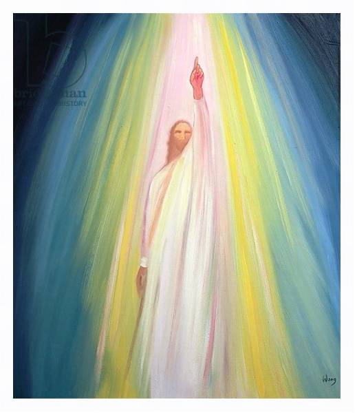 Постер Jesus Christ points us to God the Father, 1995 с типом исполнения На холсте в раме в багетной раме 221-03