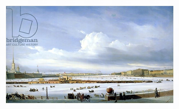 Постер Driving on the Neva, 1854 с типом исполнения На холсте в раме в багетной раме 221-03