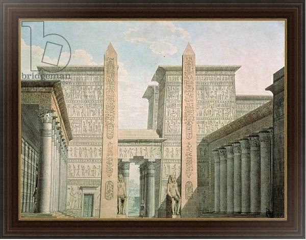 Постер The Entrance to the Temple, set design for 'The Magic Flute' by Wolfgang Amadeus Mozart с типом исполнения На холсте в раме в багетной раме 1.023.151