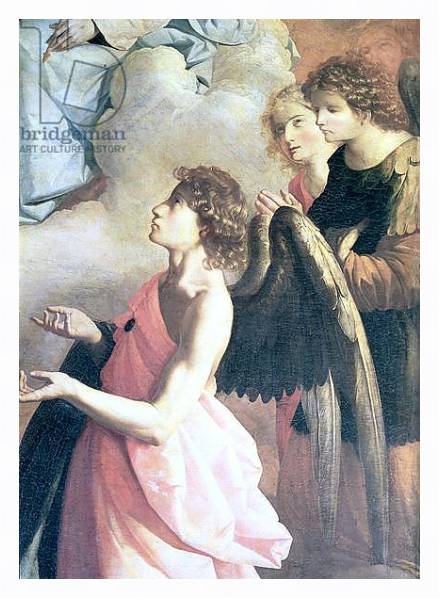 Постер Angels: Detail from The Apotheosis of St. Jerome, c.1638-39 с типом исполнения На холсте в раме в багетной раме 221-03