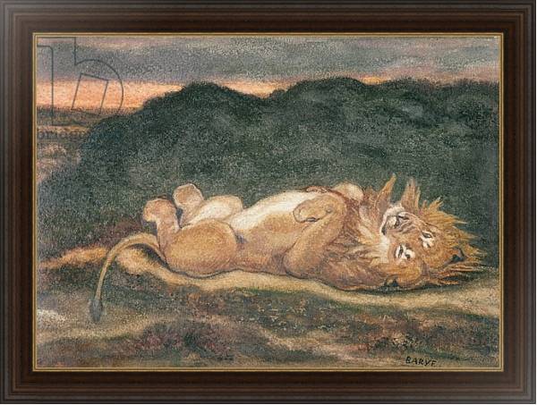 Постер Lion Resting on his Back с типом исполнения На холсте в раме в багетной раме 1.023.151