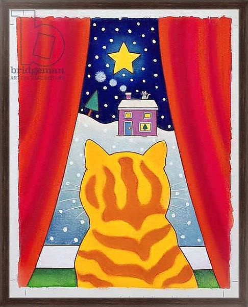 Постер Cat at the Window с типом исполнения На холсте в раме в багетной раме 221-02