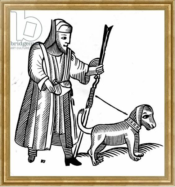 Постер Pilgrim with a dog с типом исполнения На холсте в раме в багетной раме NA033.1.051