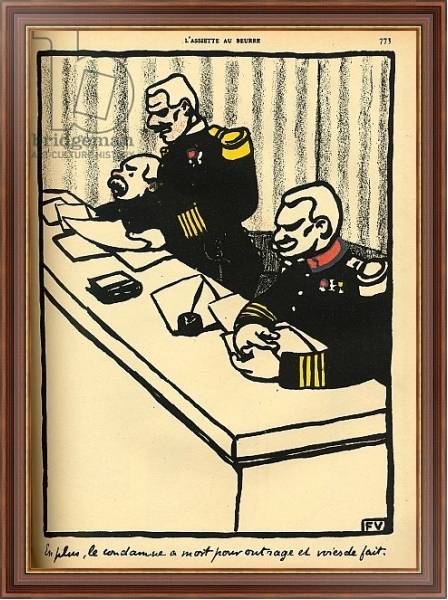 Постер A military tribunal pronounes a death sentence, 1902 с типом исполнения На холсте в раме в багетной раме 35-M719P-83