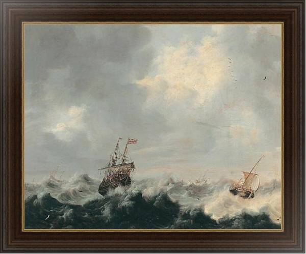 Постер Буря на море с типом исполнения На холсте в раме в багетной раме 1.023.151