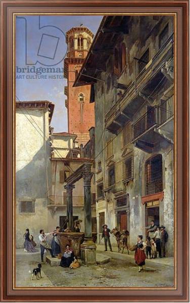 Постер Via Mazzanti, Verona, 1880 с типом исполнения На холсте в раме в багетной раме 35-M719P-83