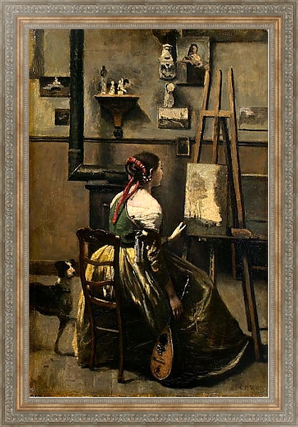 Постер Мастерская художницы с типом исполнения На холсте в раме в багетной раме 484.M48.310