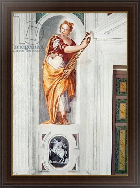 Постер Musician with a Horn, c.1560-1568 с типом исполнения На холсте в раме в багетной раме 1.023.151