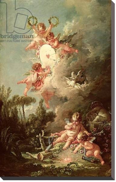 Постер Cupid's Target, from 'Les Amours des Dieux', 1758 с типом исполнения На холсте без рамы