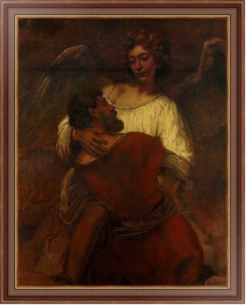 Постер Иаков борется с ангелом с типом исполнения На холсте в раме в багетной раме 35-M719P-83