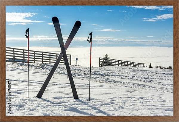Постер Лыжи с типом исполнения На холсте в раме в багетной раме 1727.4310