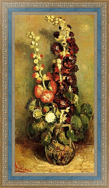 Постер Ваза с алтеями с типом исполнения На холсте в раме в багетной раме 484.M48.685