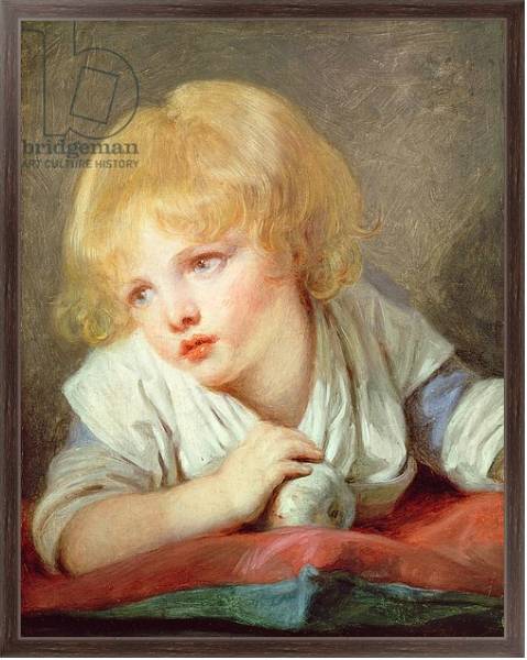 Постер Child with an Apple, late 18th century с типом исполнения На холсте в раме в багетной раме 221-02