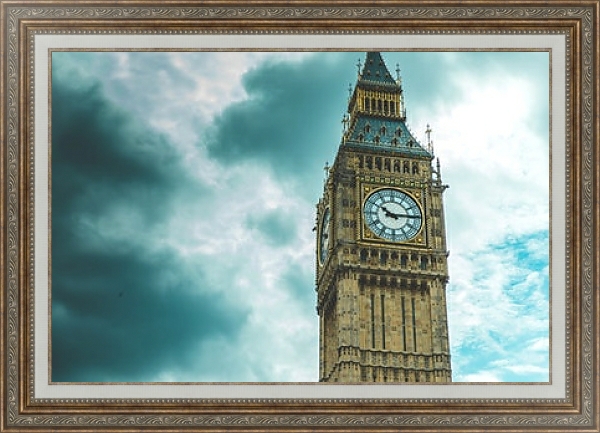 Постер Часы на Лондонском Биг Бене с типом исполнения На холсте в раме в багетной раме 595.M52.330