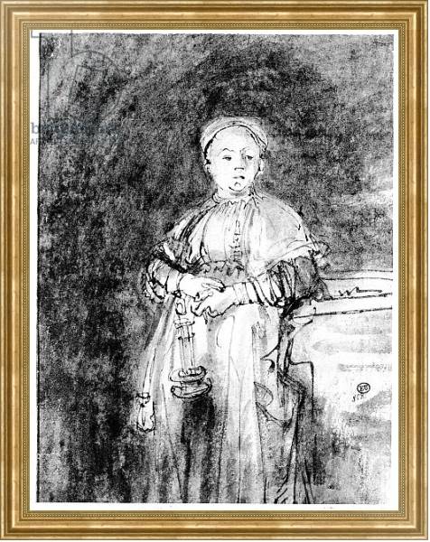 Постер Woman with a Candle, c.1631 с типом исполнения На холсте в раме в багетной раме NA033.1.051