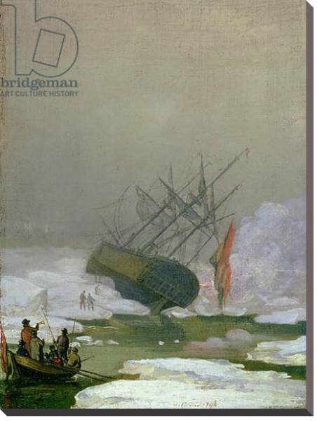 Постер Ship in the Polar Sea, 12th December 1798 с типом исполнения На холсте без рамы