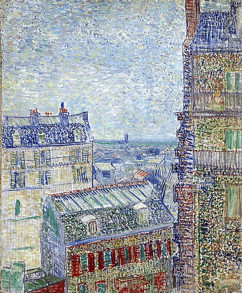 Постер Вид Парижа из комнаты Винсента с типом исполнения На холсте без рамы