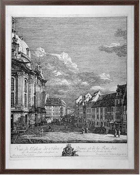 Постер Вид на Фрауэнкирхе в Дрездене с типом исполнения На холсте в раме в багетной раме 221-02