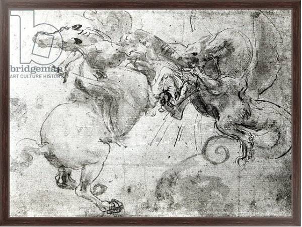 Постер Battle between a Rider and a Dragon, c.1482 с типом исполнения На холсте в раме в багетной раме 221-02