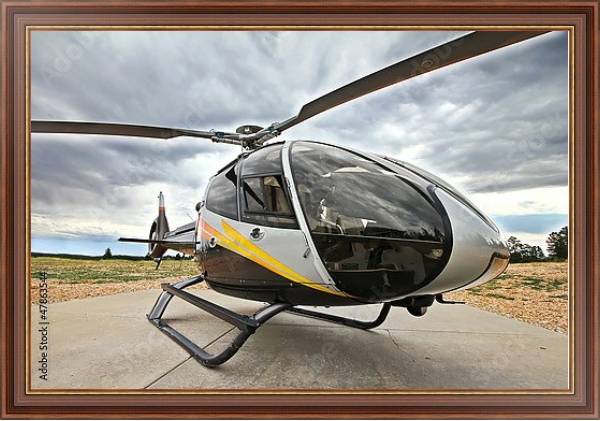 Постер Современный вертолет EC 130 с типом исполнения На холсте в раме в багетной раме 35-M719P-83