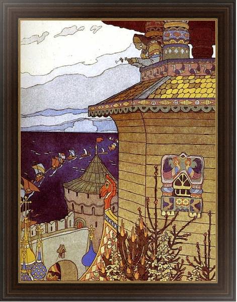 Постер Княгиня на теремной башне с типом исполнения На холсте в раме в багетной раме 1.023.151