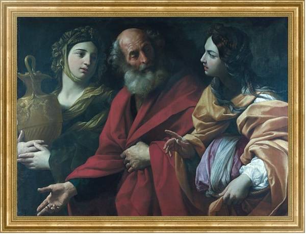 Постер Лот и его дочери, покидающие Содом с типом исполнения На холсте в раме в багетной раме NA033.1.051