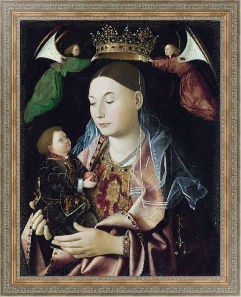 Постер Дева Мария и младенец 3 с типом исполнения На холсте в раме в багетной раме 484.M48.310