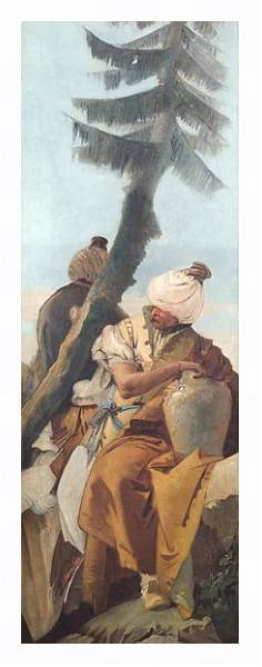 Постер Два восточных человека под деревом с типом исполнения На холсте в раме в багетной раме 221-03