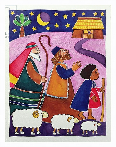 Постер The Shepherds Journey to Bethlehem с типом исполнения На холсте в раме в багетной раме 221-03