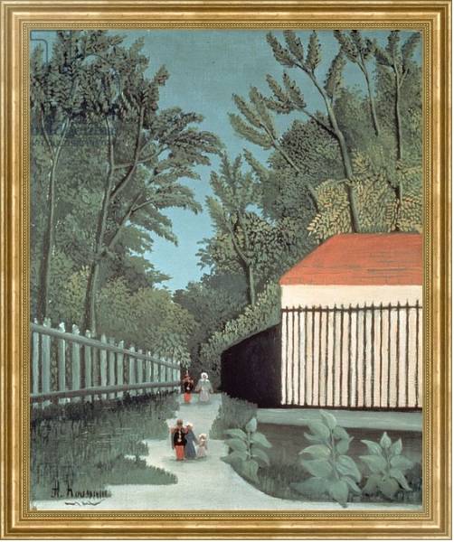Постер Landscape in Montsouris Park with five figures, 1910 с типом исполнения На холсте в раме в багетной раме NA033.1.051