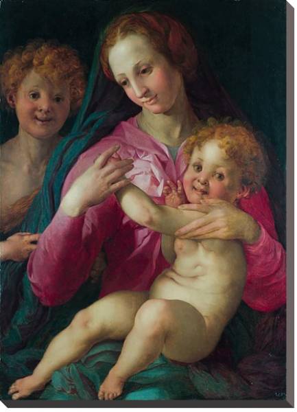 Постер Мадонна с младенцем и молодой Креститель с типом исполнения На холсте без рамы