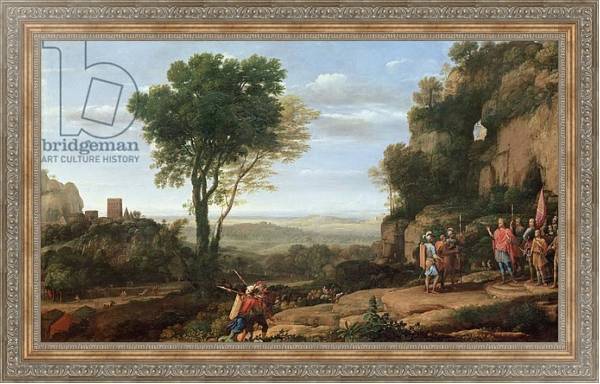 Постер Landscape with David at the Cave of Abdullam, 1658 с типом исполнения На холсте в раме в багетной раме 484.M48.310