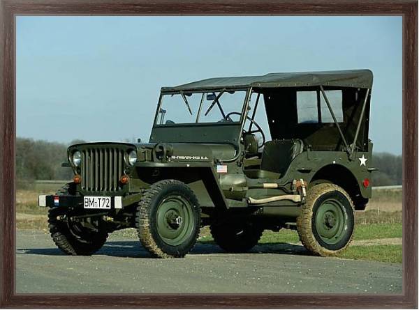 Постер Willys MB Jeep '1942 с типом исполнения На холсте в раме в багетной раме 221-02