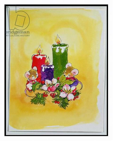 Постер Mice with Candles с типом исполнения На холсте в раме в багетной раме 221-03