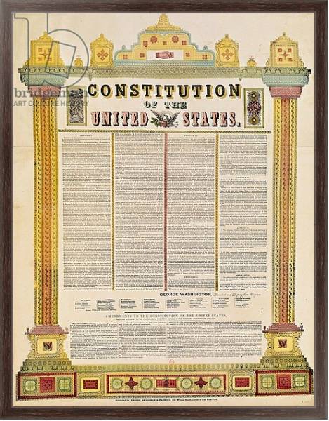 Постер The Constitution of the United States of America с типом исполнения На холсте в раме в багетной раме 221-02
