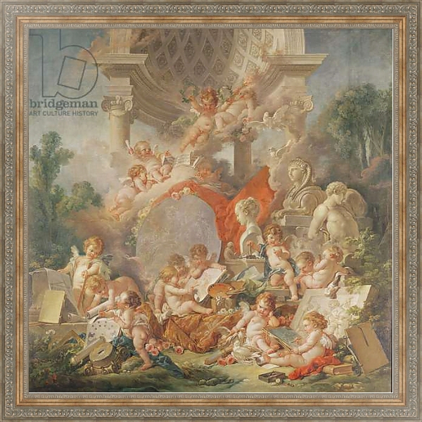 Постер The Meeting of the Arts or The Geniuses of the Arts, 1761 с типом исполнения На холсте в раме в багетной раме 484.M48.310