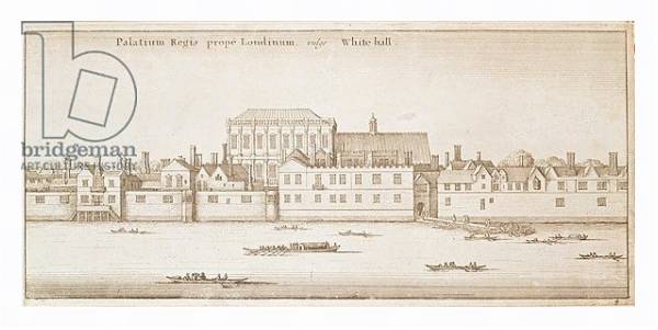 Постер View of Whitehall, 1645 с типом исполнения На холсте в раме в багетной раме 221-03