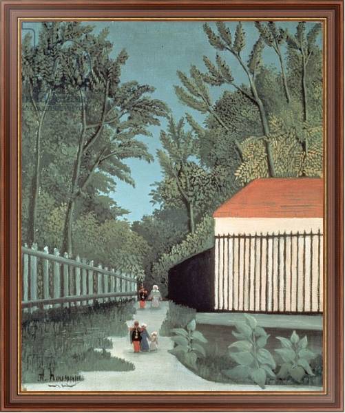 Постер Landscape in Montsouris Park with five figures, 1910 с типом исполнения На холсте в раме в багетной раме 35-M719P-83