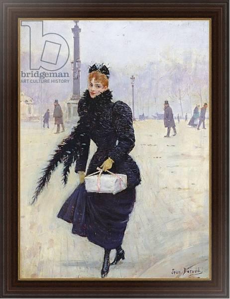 Постер Parisian woman in the Place de la Concorde, c.1890 с типом исполнения На холсте в раме в багетной раме 1.023.151