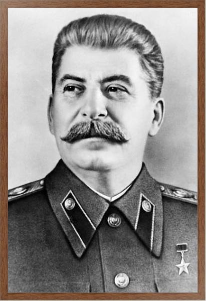 Постер Портрет Иосифа Сталина с типом исполнения На холсте в раме в багетной раме 1727.4310