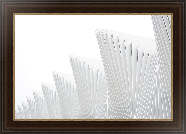 Постер Белые архитектурыне формы с типом исполнения На холсте в раме в багетной раме 1.023.151