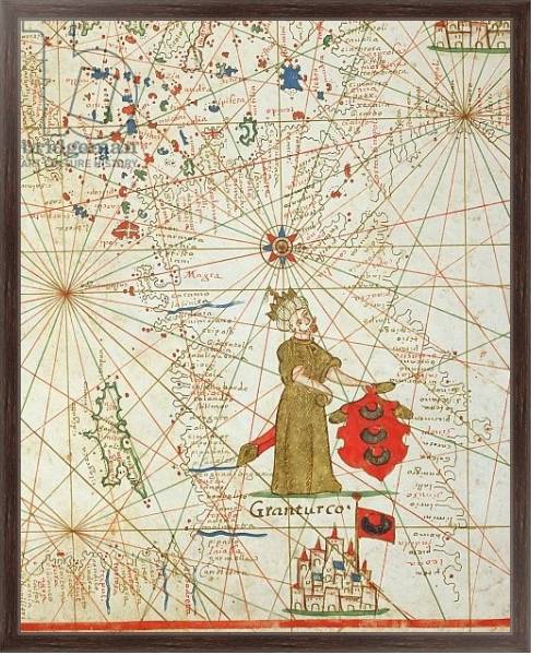 Постер The Turkish Empire, from a nautical atlas, 1646 с типом исполнения На холсте в раме в багетной раме 221-02