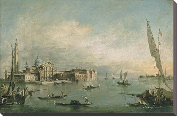 Постер A view of the Bacino di San Marco with San Giorgio Maggiore and the Punta della Giudecca с типом исполнения На холсте без рамы