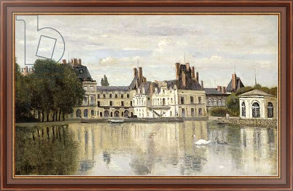 Постер Fontainebleau - View of the Chateau and Lake; Fontainebleau - Le Chateau vu de la Piece d'Eau, с типом исполнения На холсте в раме в багетной раме 35-M719P-83