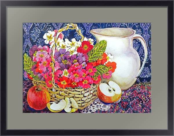 Постер Primulas and Apples с типом исполнения Под стеклом в багетной раме 221-01