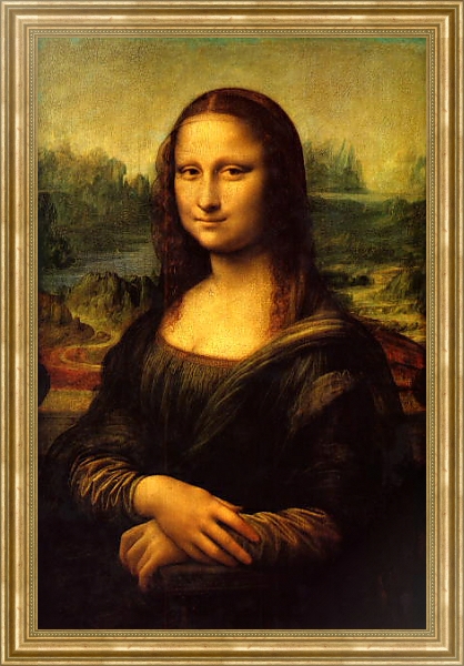 Постер Мона Лиза (Джоконда) с типом исполнения На холсте в раме в багетной раме NA033.1.051